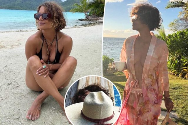 Halle Berry trades her bikini top for a hat on Instagram