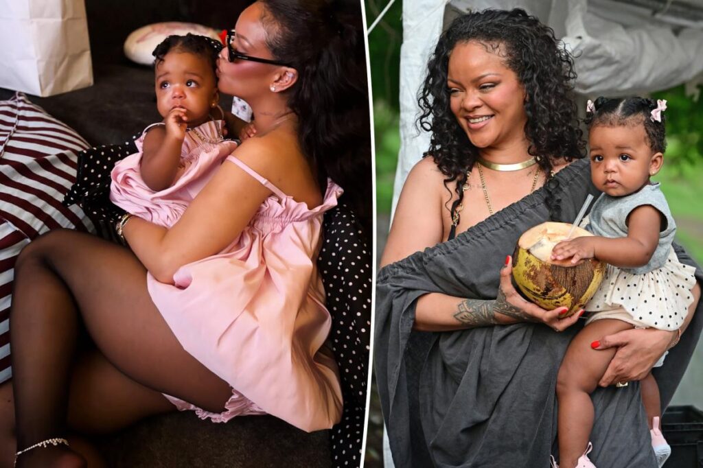 Rihanna and Rocki wear matching pink Dior for daughter’s 1st birthday