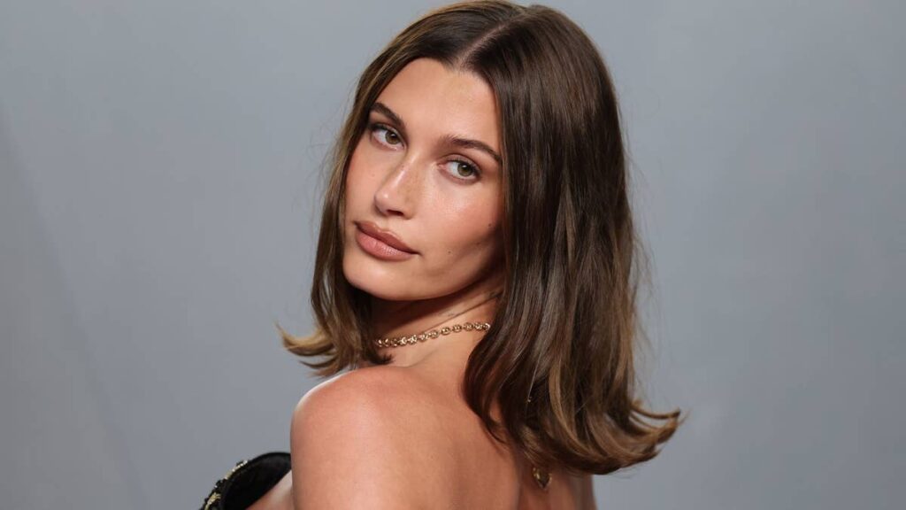 Hailey Bieber perfects lingerie dressing in lace slip dress