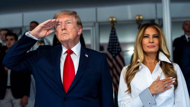 What Donald Trump and Melania appeared to whisper during ‘intense’ VIP suite exchange