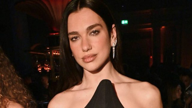 Dua Lipa exposes micro bra in stylish sheer top