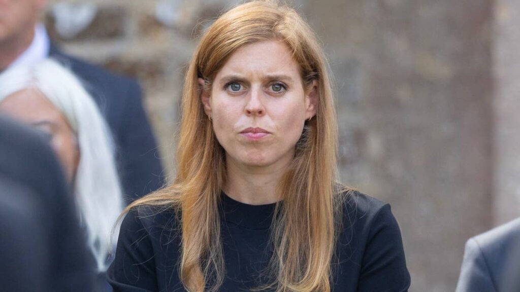Princess Beatrice cuts a solemn figure as she represents mum Sarah Ferguson at her ex-boyfriend Paddy McNally’s funeral
