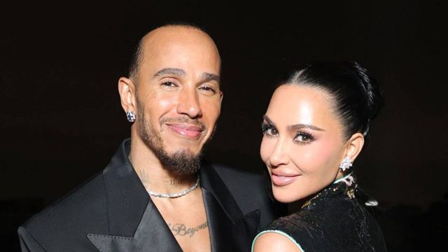 Kim Kardashian and Lewis Hamilton share public kiss during dazzling date night