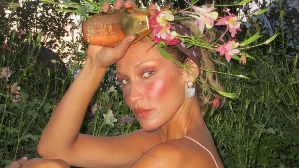 Bella Hadid shows off long supermodel legs in ethereal silk dress