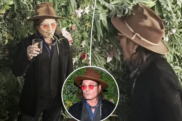 Johnny Depp eats decorative plant at Las Vegas party in bizarre video