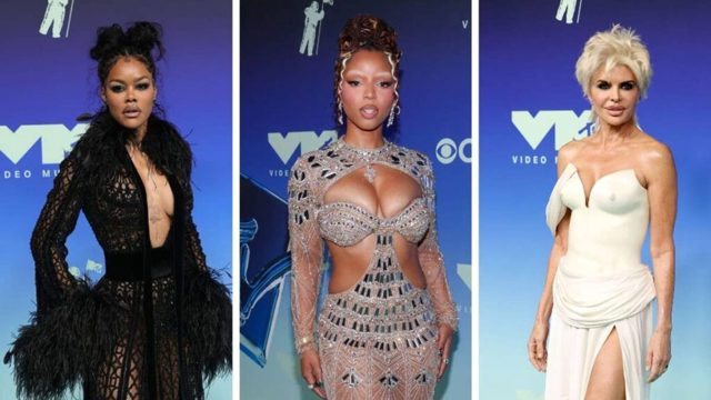 Teyana Taylor’s plunging lace gown leads a daring night of VMAs fashion