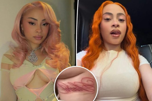 Ice Spice shows off new ‘Saint’ and ‘Sinner’ tattoos on the back of her thighs in cheeky video