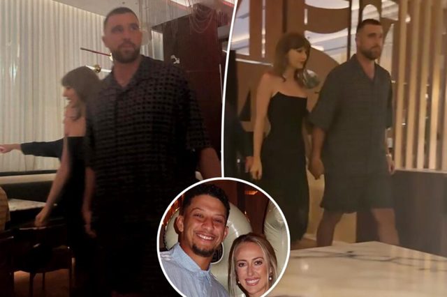 Taylor Swift, Travis Kelce hold hands at Patrick Mahomes’ birthday celebration
