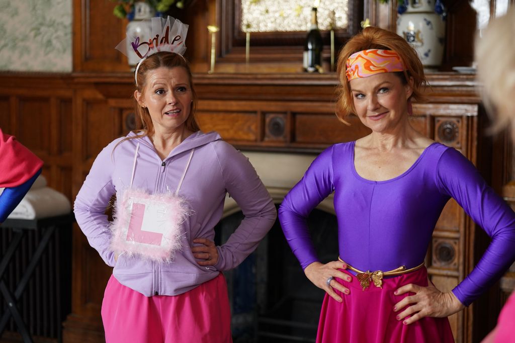 sarah hadland in lycra in The Murder, They Hope 