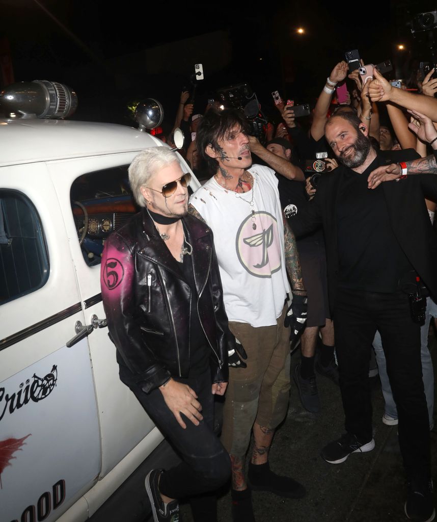 John 5 (L) and Tommy Lee of Motley Crue are seen on October 11, 2024 in Los Angeles, California