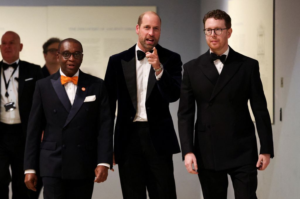 Prince William walking with Nicholas Cullinan and Seyi Obakin