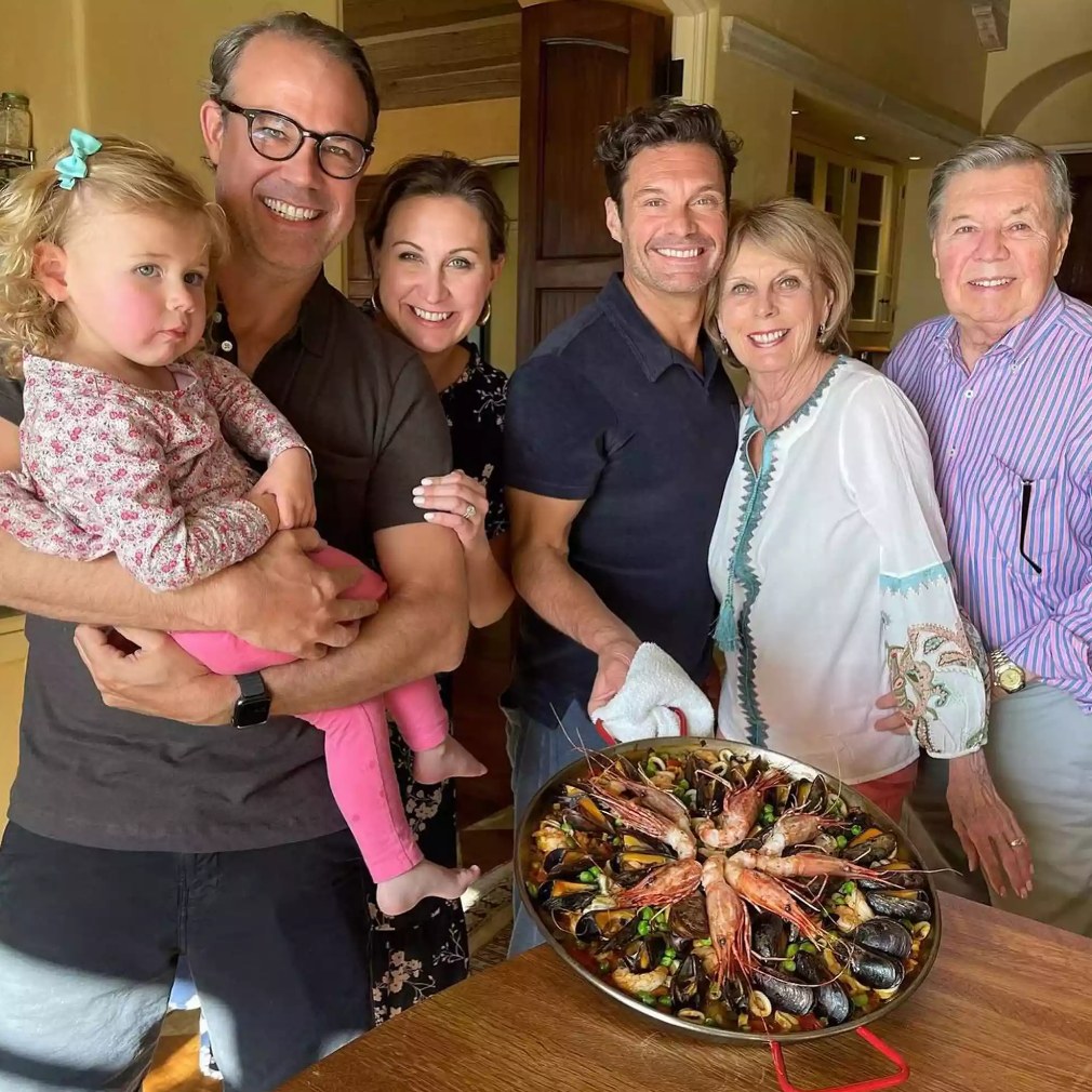 Photo shared by Ryan Seacrest on Instagram featuring his mom and dad, Connie and Gary, his sister Meredith, her husband Jimmy and their daughter Flora