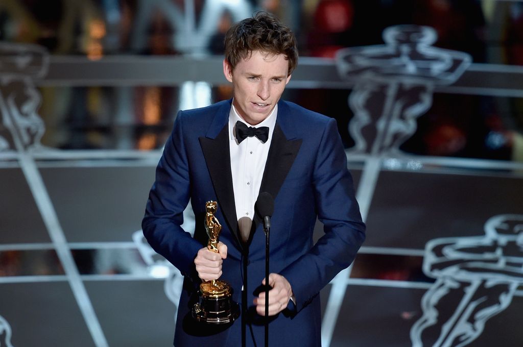 Actor Eddie Redmayne accepts the Best Actor in a Leading Role Award for "The Theory of Everything" onstage during the 87th Annual Academy Awards