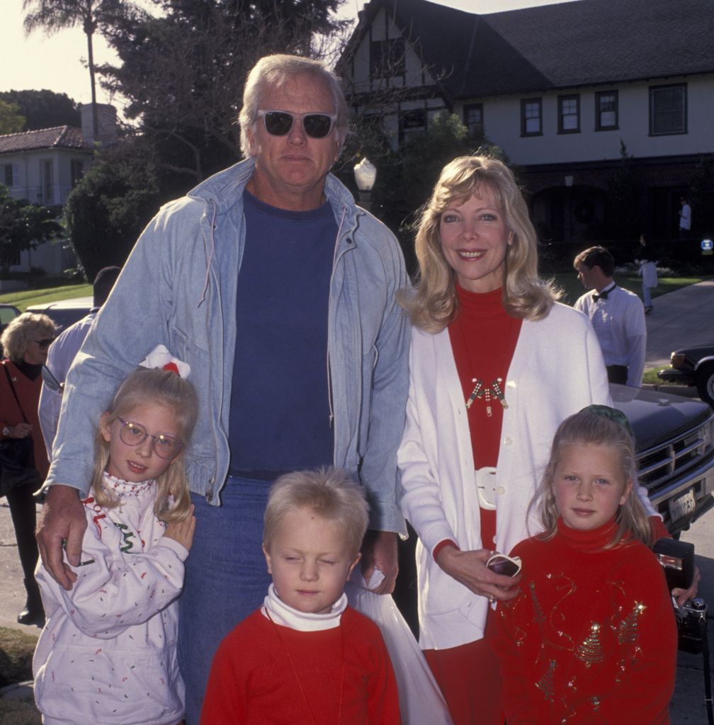 Actor Ron Ely and family (including Valerie Ely (1957 - 2019) attend Second Annual Toys for Tots Benefit on December 19, 1992 at Hancock Park in Los Angeles, California