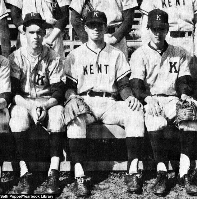 Williams was also in the school's baseball team (pictured center)