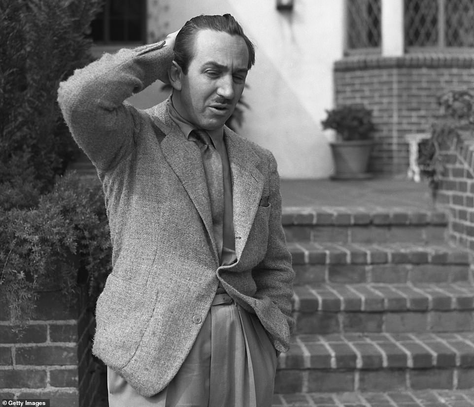 Walt Disney pictured in the backyard of the house he had built in 1932. He and his family lives there for the better part of two decades, until they moved to a much larger Holmby Hills estate