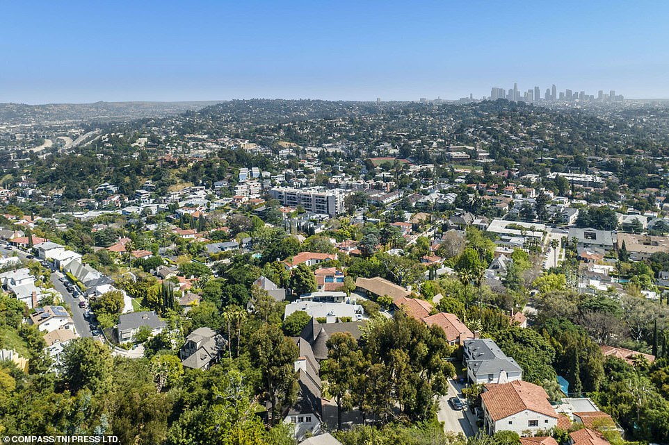 The view of the Los Feliz hills from the house. The affluent area sits about five miles outside of downtown LA