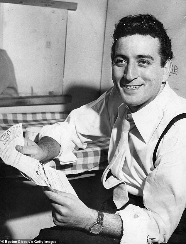 Bennett (seen in 1952) began singing when he was just a young boy - and signed his first record contract in the early 1950s after serving in the US Army during World War II
