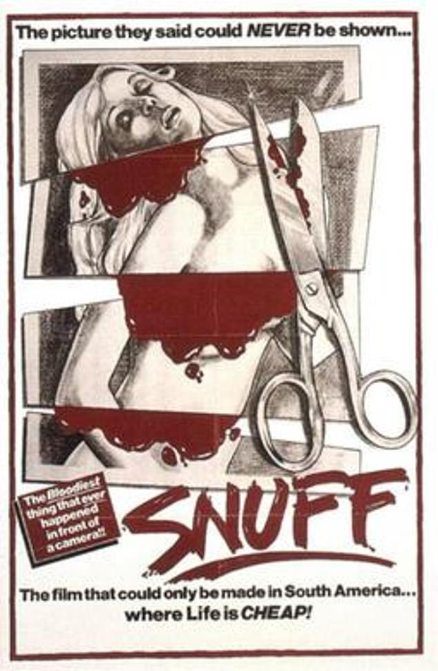 Snuff movie poster. The film sparked speculation that it might have actually been a legitimate 'snuff movie'