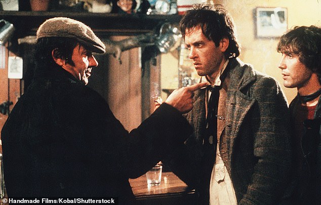 Withnail and I is set in 1969 and focuses on the lives of two unemployed actors Withnail (pictured centre) and Marwood (pictured right), played by Richard E. Grant and Paul McGann, who live together in a flat in Camden