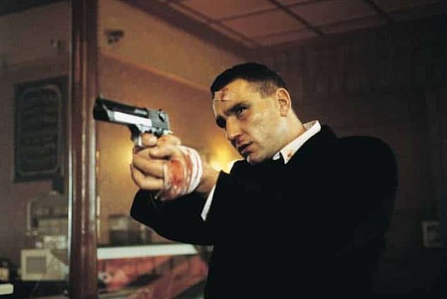 In one scene, the notorious 'Bullet Tooth' Tony (pictured), played by Vinnie Jones, is held at gun point a the Drowning Trout pub by three masked assailants