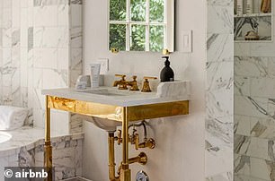 The fitness fanatic has included a bathroom scale for her guests