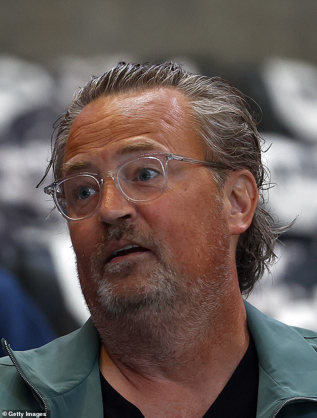 Perry was pictured when he attended a game the 2023 Stanley Cup Playoffs at Crypto.com Arena on April 29, 2023 in Los Angeles, California