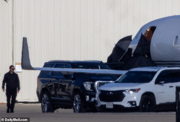 DailyMail.com spotted the pop star boarding her private jet Tuesday morning after spending the previous week with her beau