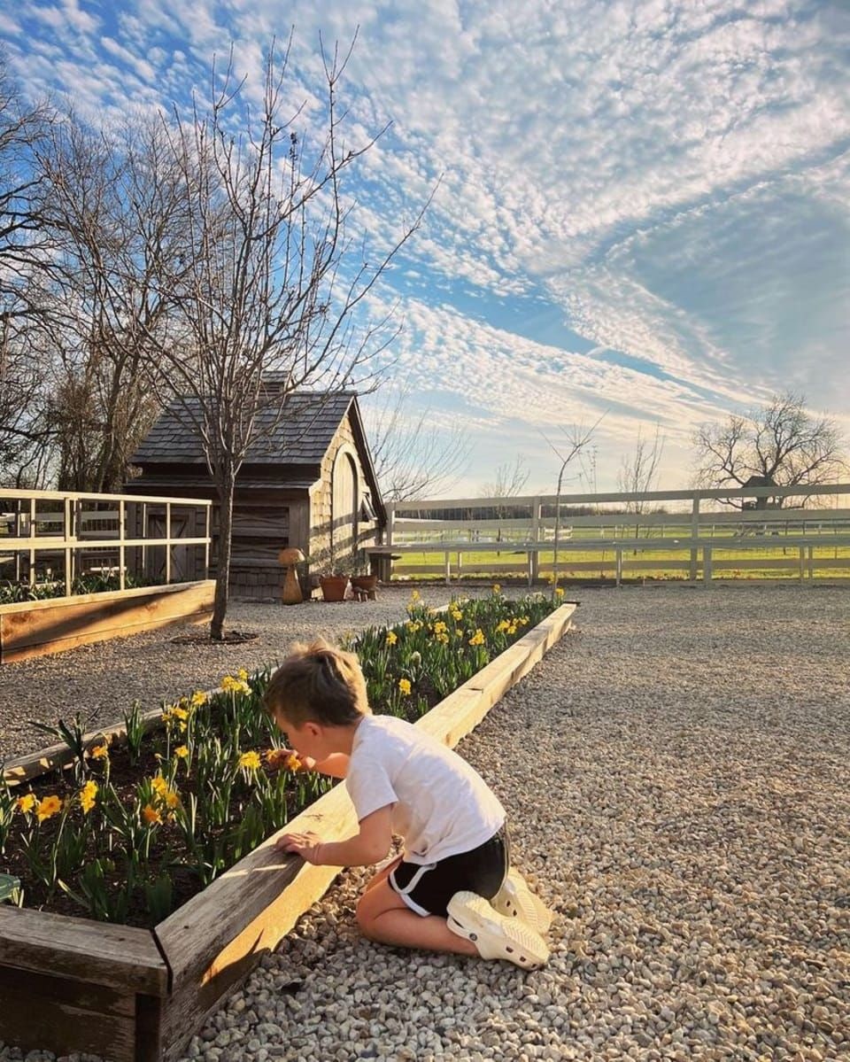 joanna gaines son crew in garden