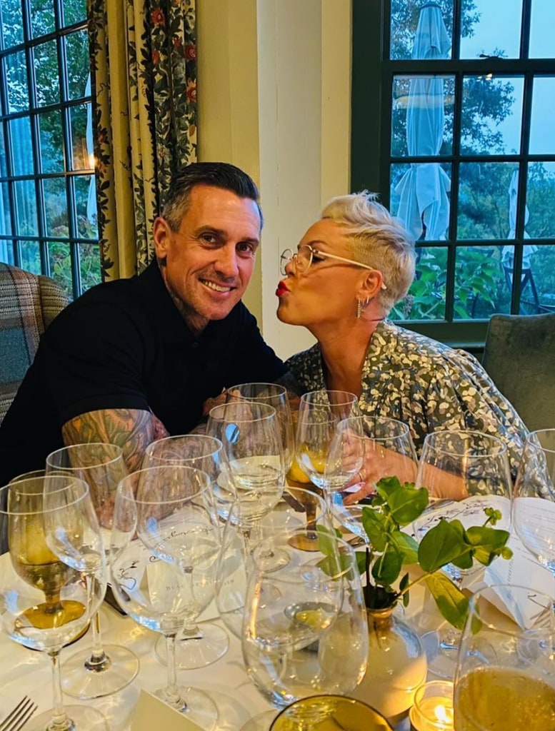 Photo of Pink and her husband Carey Hart that she shared on Instagram in honor of his 49th birthday on July 17, 2024