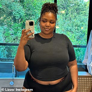 Lizzo is seen in a selfie