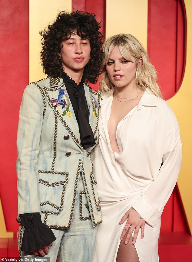 Towa Bird and Renee Rapp at the 2024 Vanity Fair Oscar Party on March 10. The Mean Girl Musical star came out as lesbian in an interview weeks before