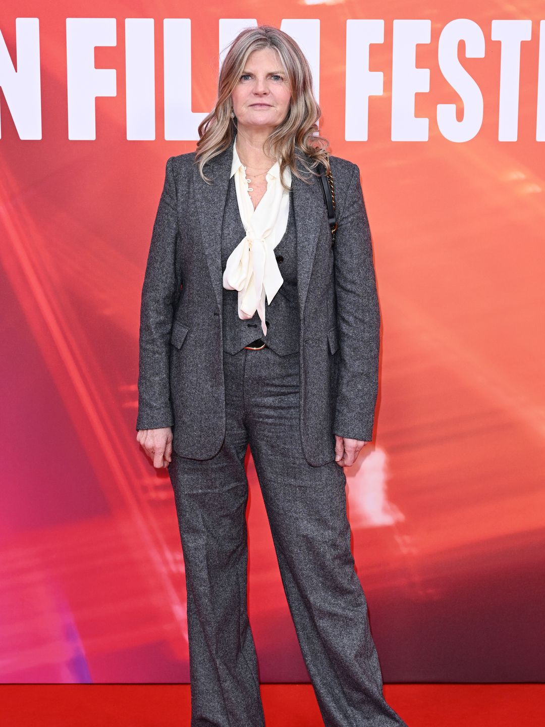 Susannah Constantine in a grey outfit