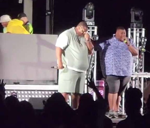 After Fatman Scoop was taken off stage by medics, fellow artists spoke to the crowd as they stood in stunned silence
