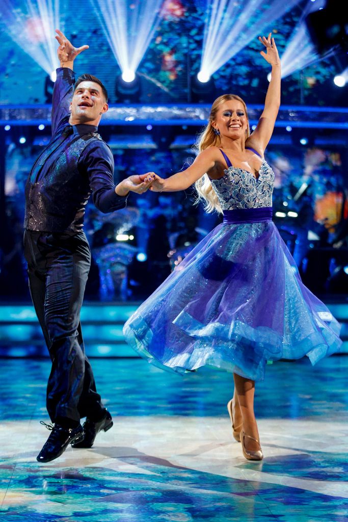 Aljaz Skorjanec dancing a Viennese Waltz with Tasha Ghouri