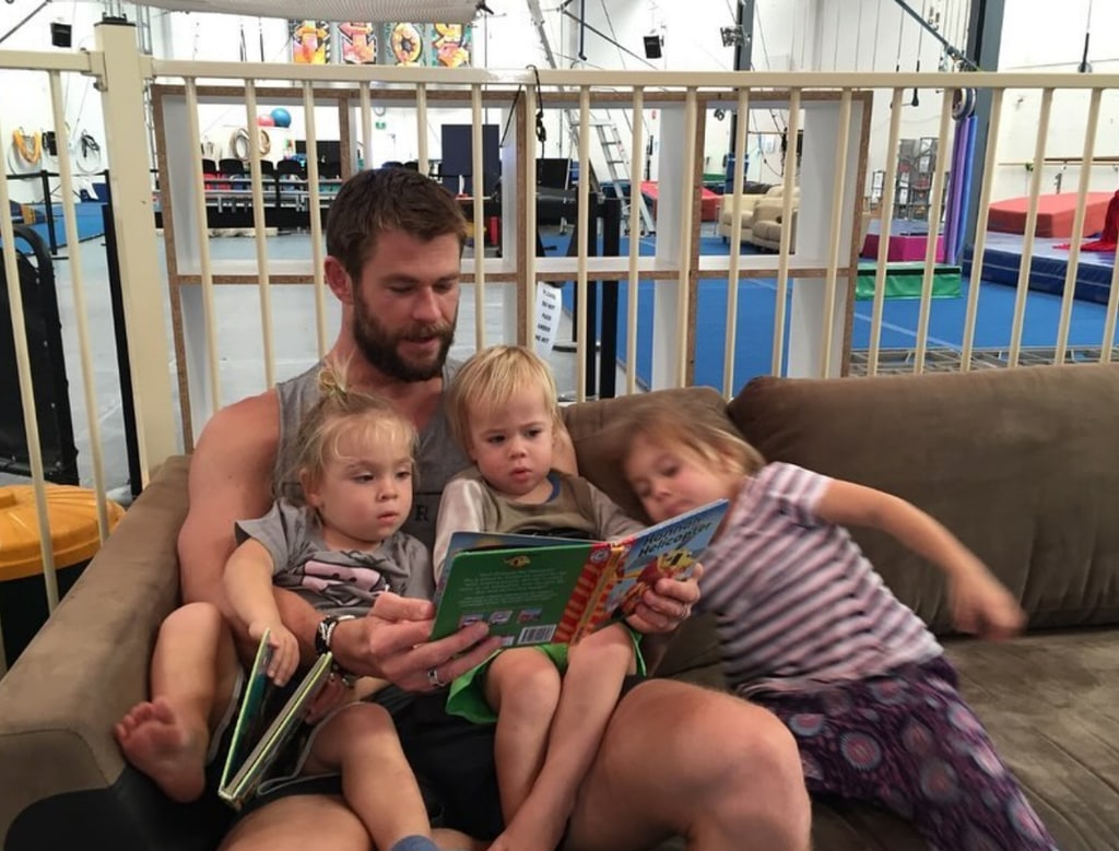 Throwback photo shared by Elsa Pataky on Instagram in honor of Father's Day in Australia featuring her husband Chris Hemsworth and their three kids