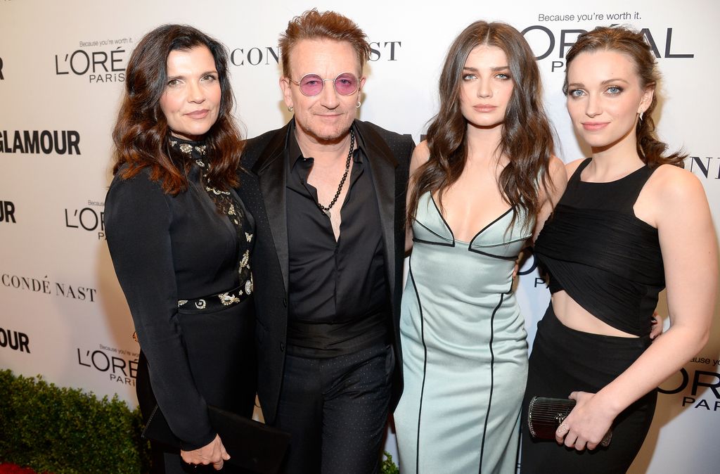 Alison Hewson, honoree Bono, actress Eve Hewson, and Jordan Hewson attend Glamour Women Of The Year 2016 at NeueHouse Hollywood on November 14, 2016 in Los Angeles, California