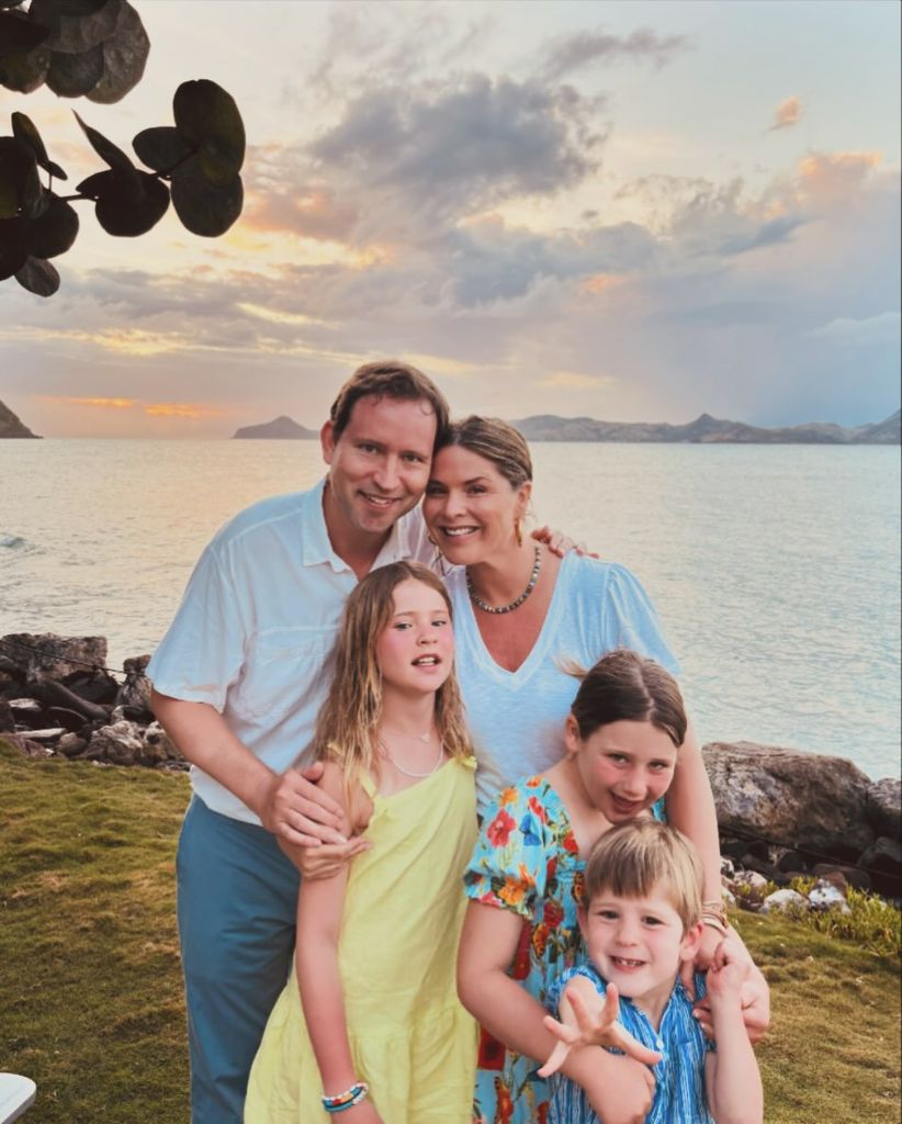 Jenna Bush Hager with her three kids and husband Henry