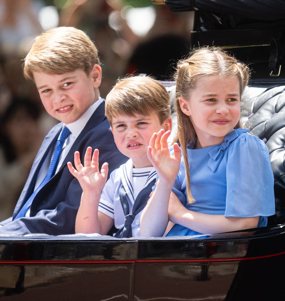 George, Charlotte and Louis in nautical attire