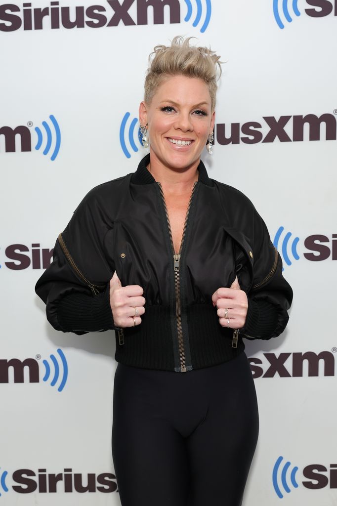 P!nk visits SiriusXM Studios on February 22, 2023 in New York City