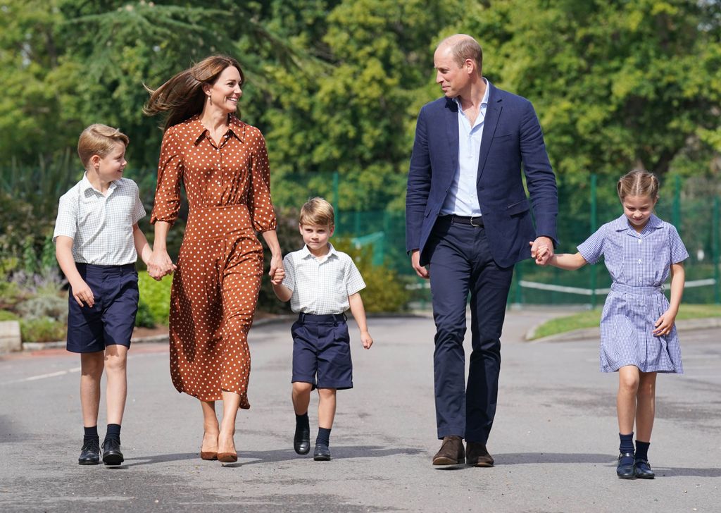 George, Charlotte and Louis on first day at Lambrook