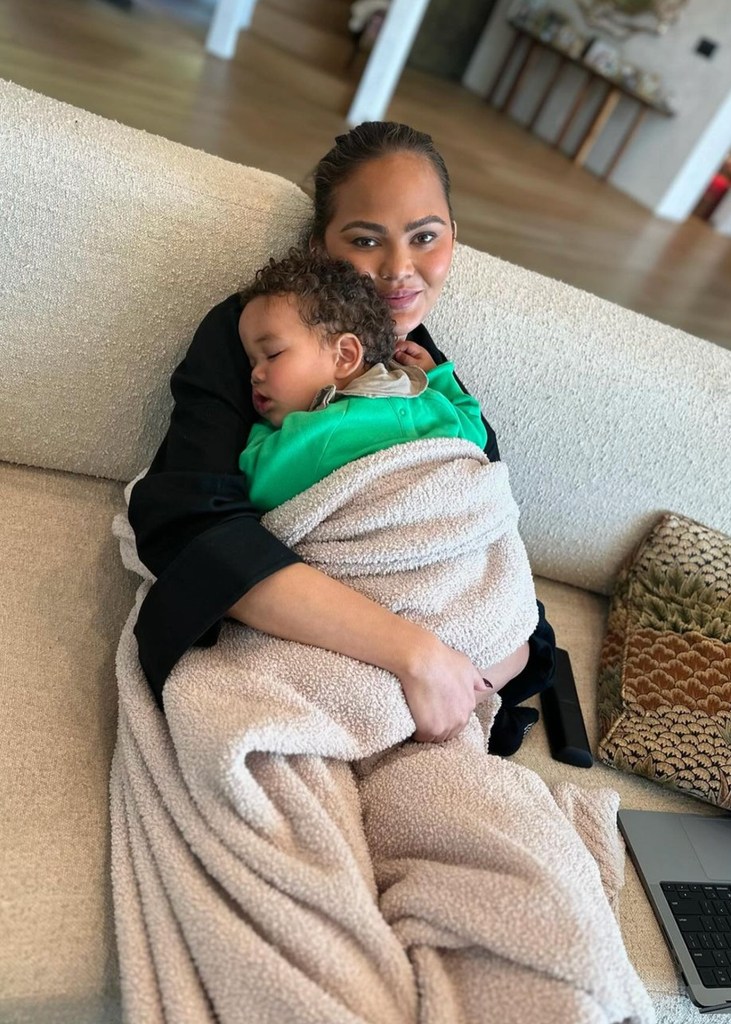 Photo shared by Chrissy Teigen on Instagram November 2024 of her and husband John Legend's son Wren