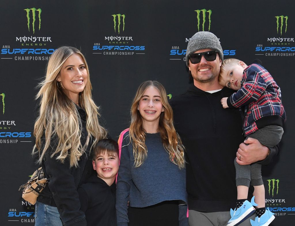 Christina Hall, Josh Hall, and guests attend Monster Energy Supercross Celebrity Night at Angel Stadium of Anaheim on January 28, 2023 in Anaheim, California