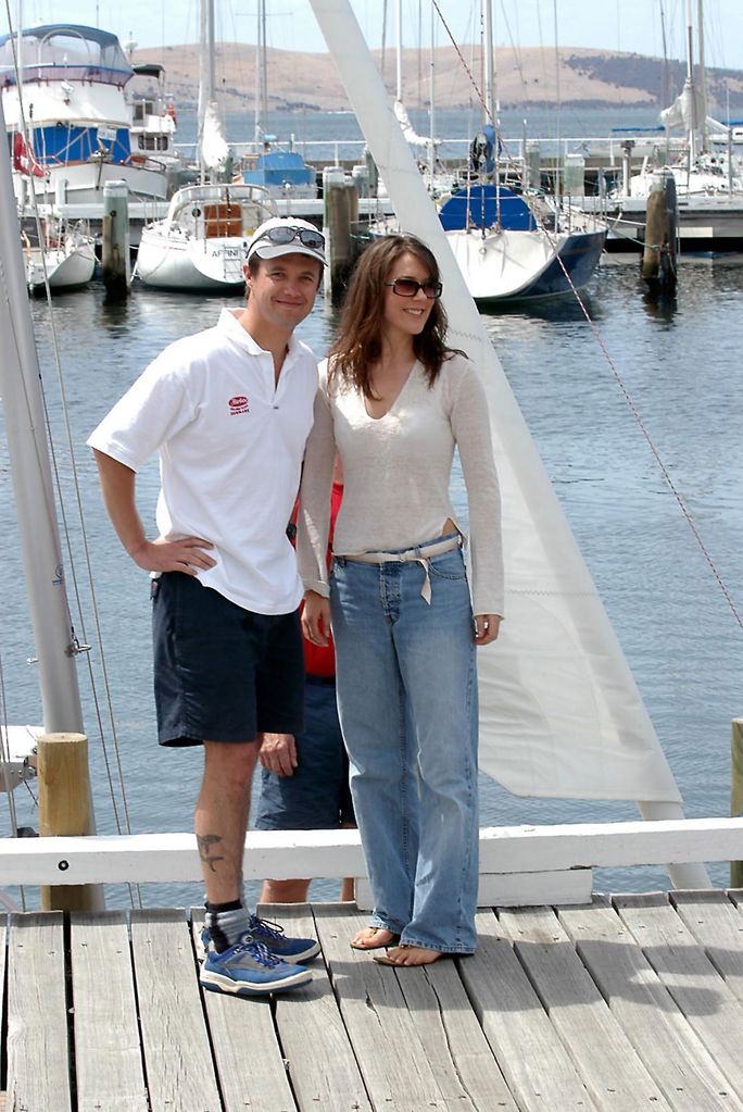 Prince Frederik kissed his girlfriend Mary Donaldson for the first time in public on the deck of the Tasmania Yacht Club 