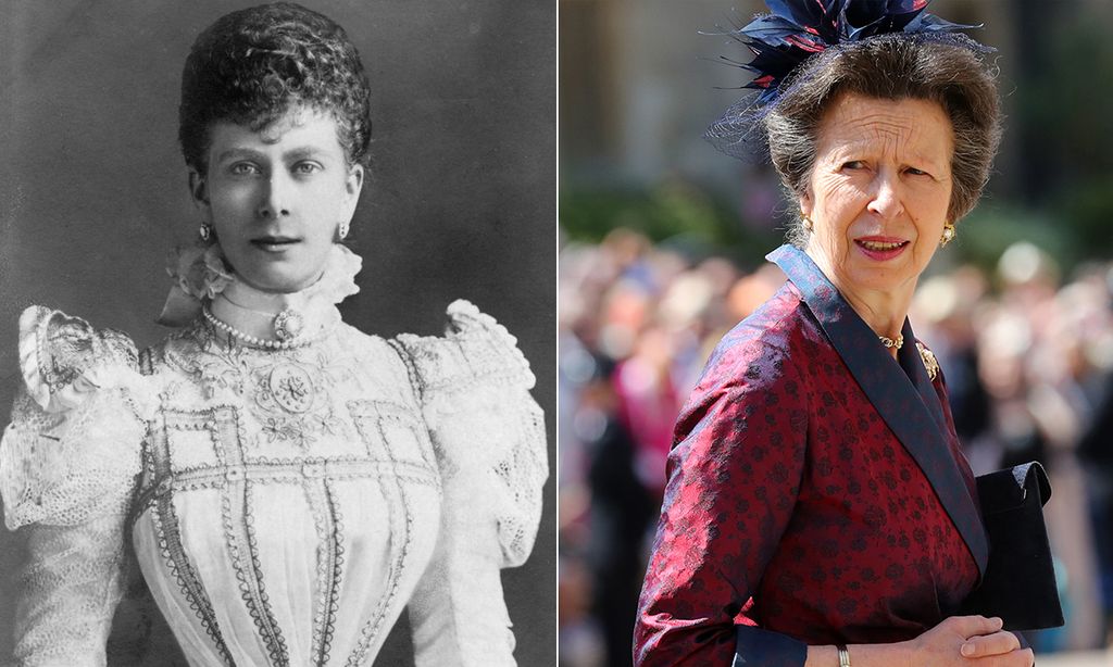 A split image of Queen Mary and Princess Anne