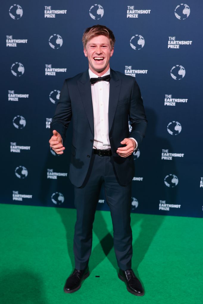 Robert Irwin smiling a tuxedo