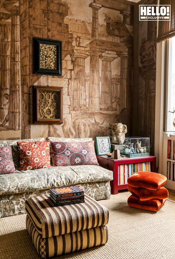 Ashley Hicks and Martina Mondadori's living room at home in Milan 