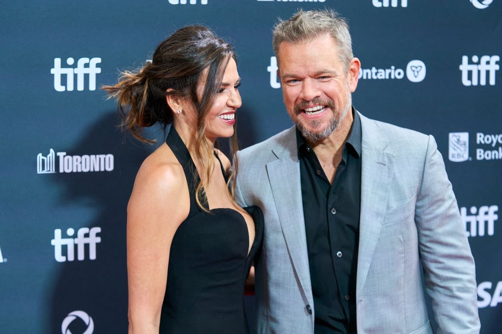 US actor Matt Damon and his wife Luciana Barroso 