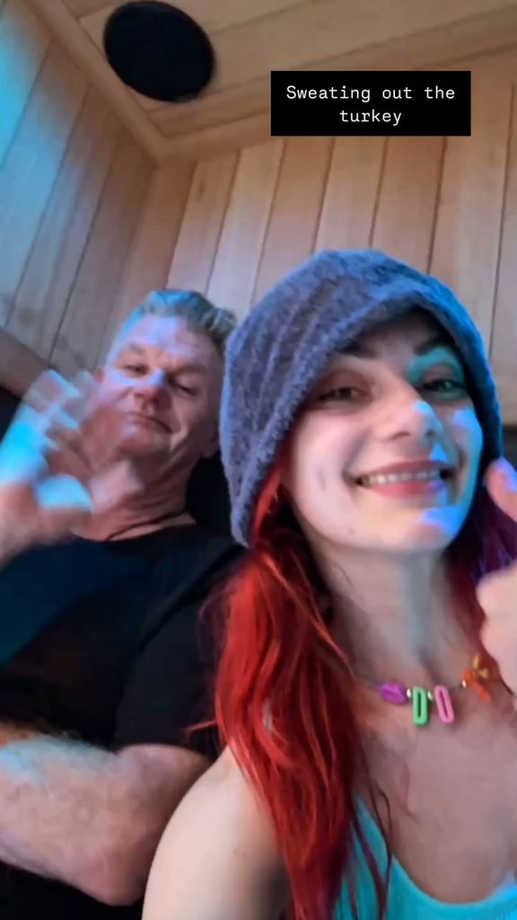 Dianne Buswell in the sauna with her father