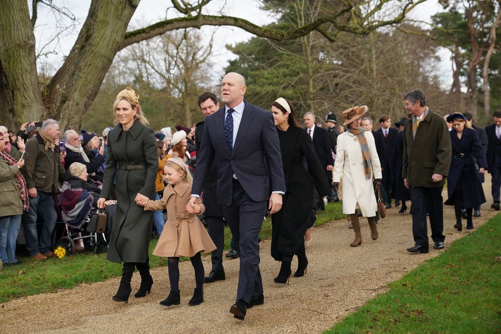 Zara and Mike Tindall with the royals on Christmas